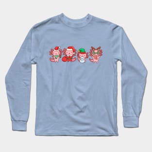 Axolotl celebrating Christmas Long Sleeve T-Shirt